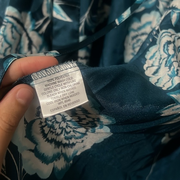 Morgan Taylor intimate robe polyester robe floral blue design size xs - Picture 6 of 13